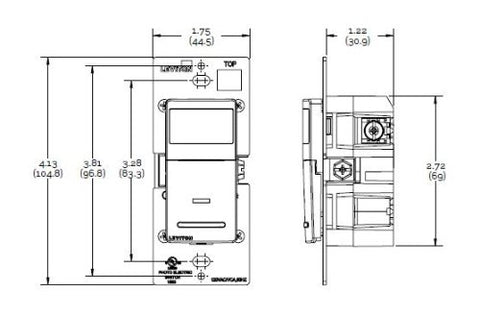 Leviton IPS02-1LW white faceplate showing a clean, compact design for easy installation