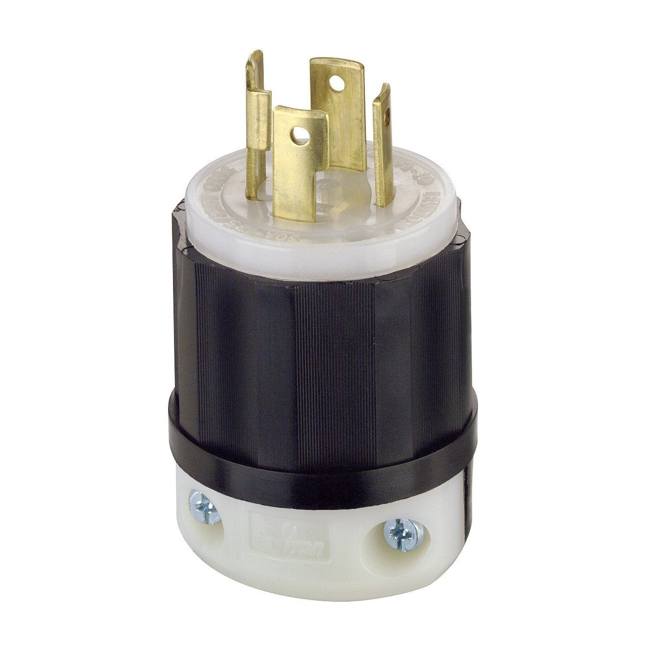 Leviton L14-30P locking plug front view for secure connections in demanding environments