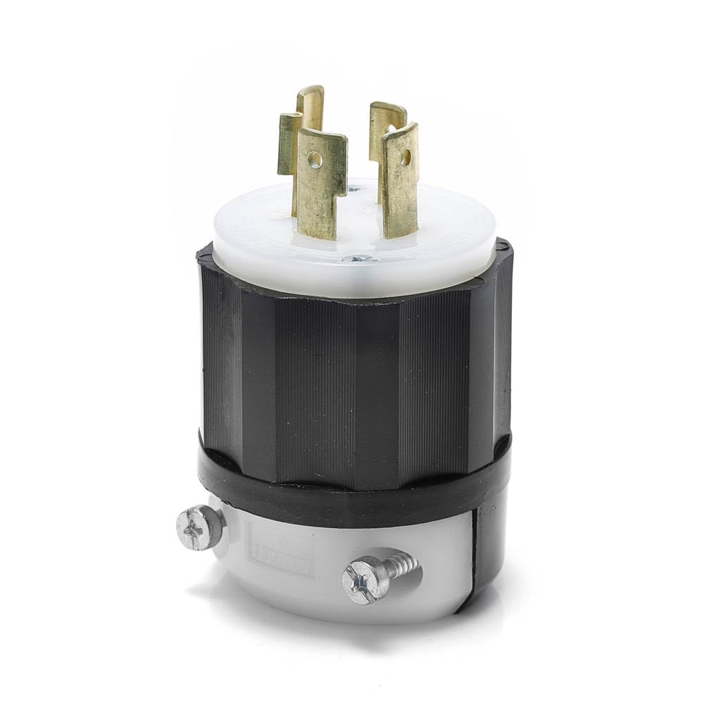 Leviton L16-20P locking plug with rugged nylon housing for industrial 480V 3-phase power