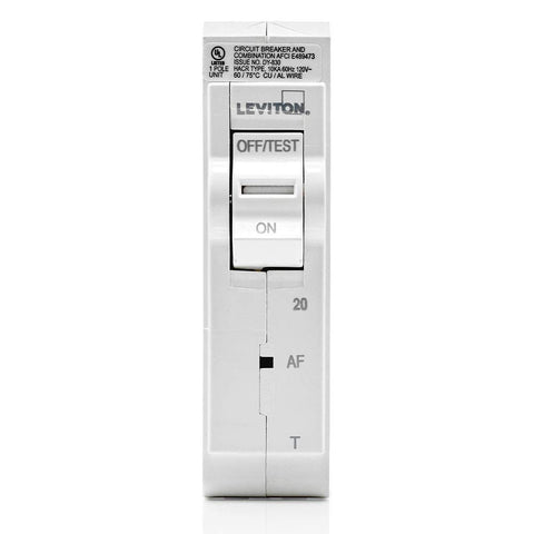 Leviton LB120-AFT LED indicators show trip type for quick diagnosis.