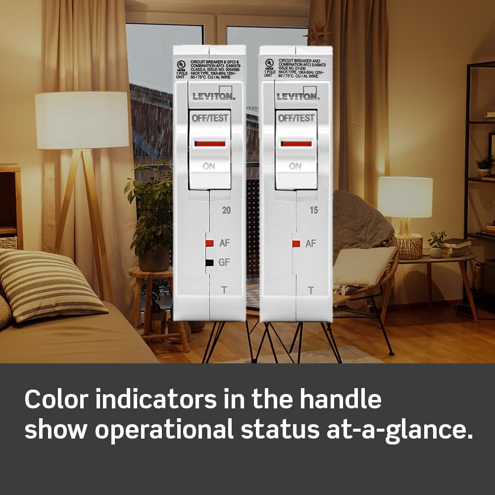 Leviton LB120-DFT LEDs indicate trip type for quick fault identification
