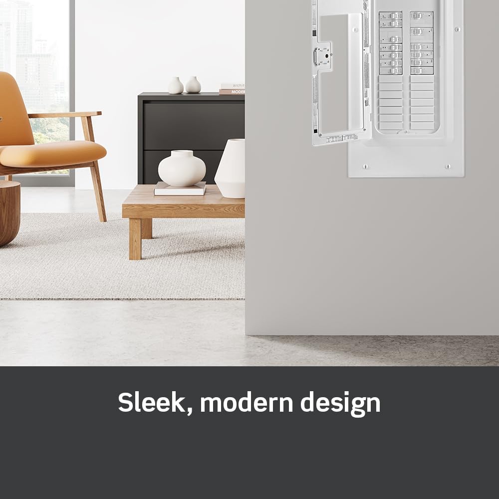 Leviton LB200 white finish blends with most electrical panels, facilitating clean installations.
