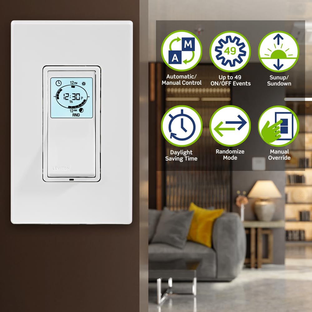 Light almond faceplate option for Leviton timer switch.