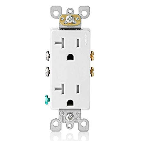 Leviton M02-T5825-Wmp white Decora outlet side profile for clean install