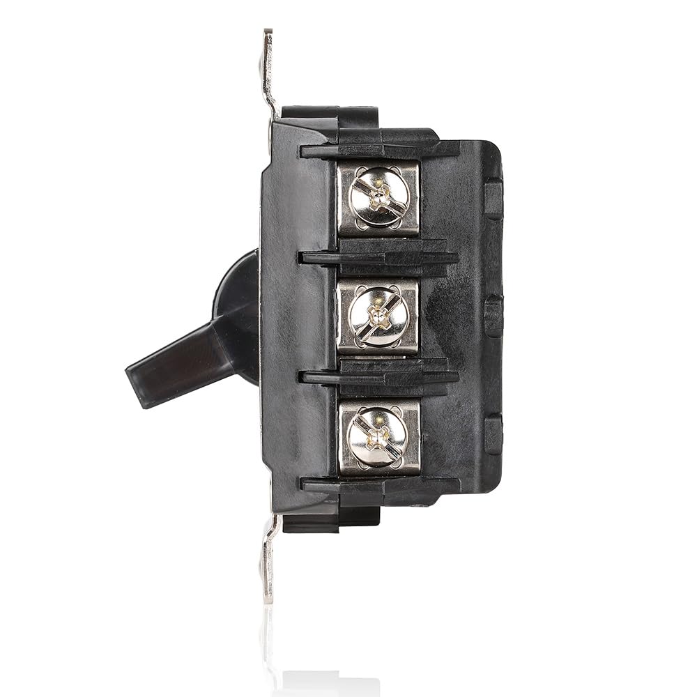 Leviton MS303-DS switch mounted in box for easy installation.