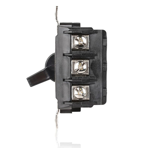 Leviton MS303-DS switch mounted in box for easy installation.