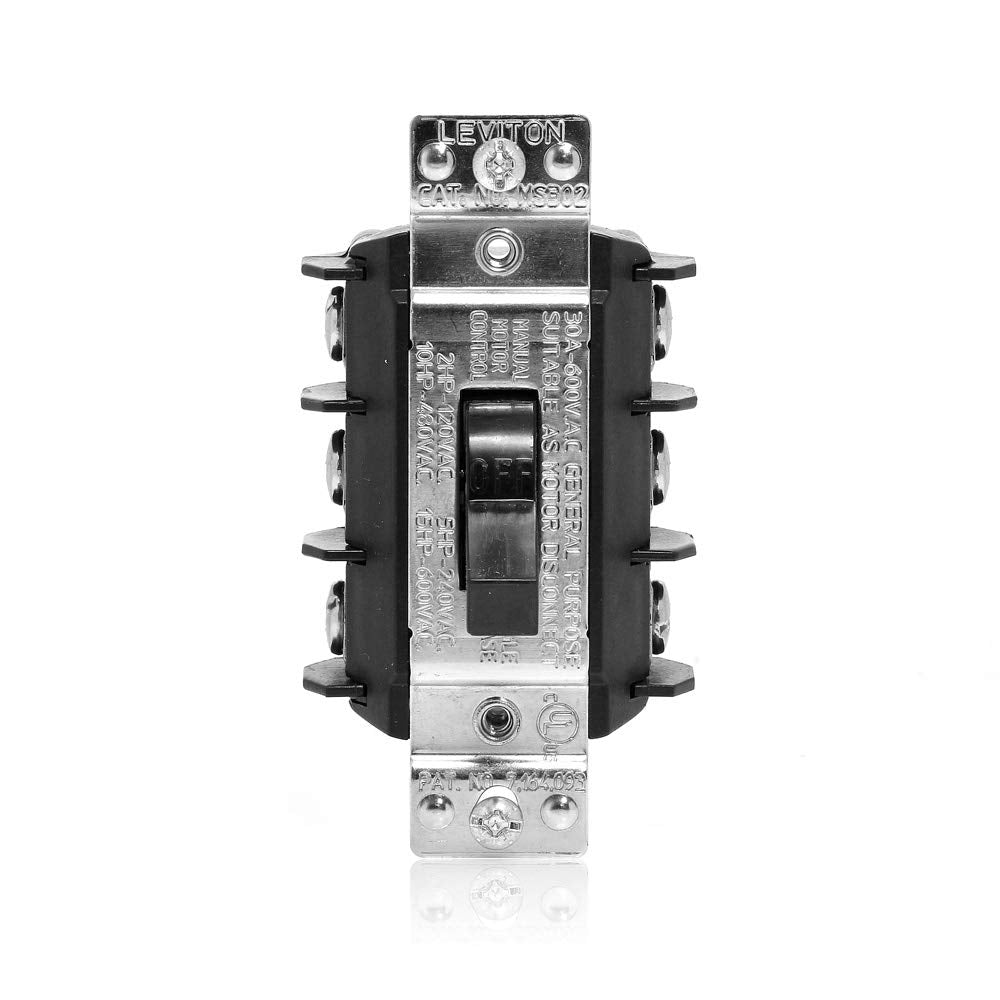 Leviton MS303-DS toggle for reliable motor control in industrial settings.