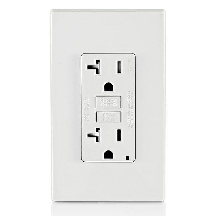 Leviton slim profile receptacle fits shallow boxes easily.