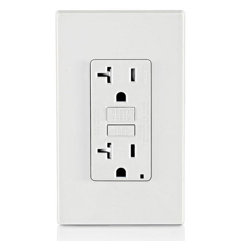 Leviton slim profile receptacle fits shallow boxes easily.