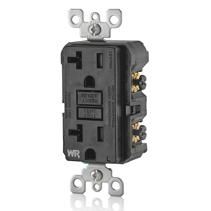 Leviton self-test slim GFCI with LED indicator confirms status