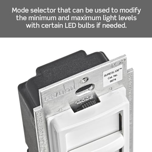 Leviton SureSlide ivory dimmer showing smooth slide action