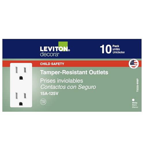 Leviton T5325-WMP outlet shutter system in action for safety