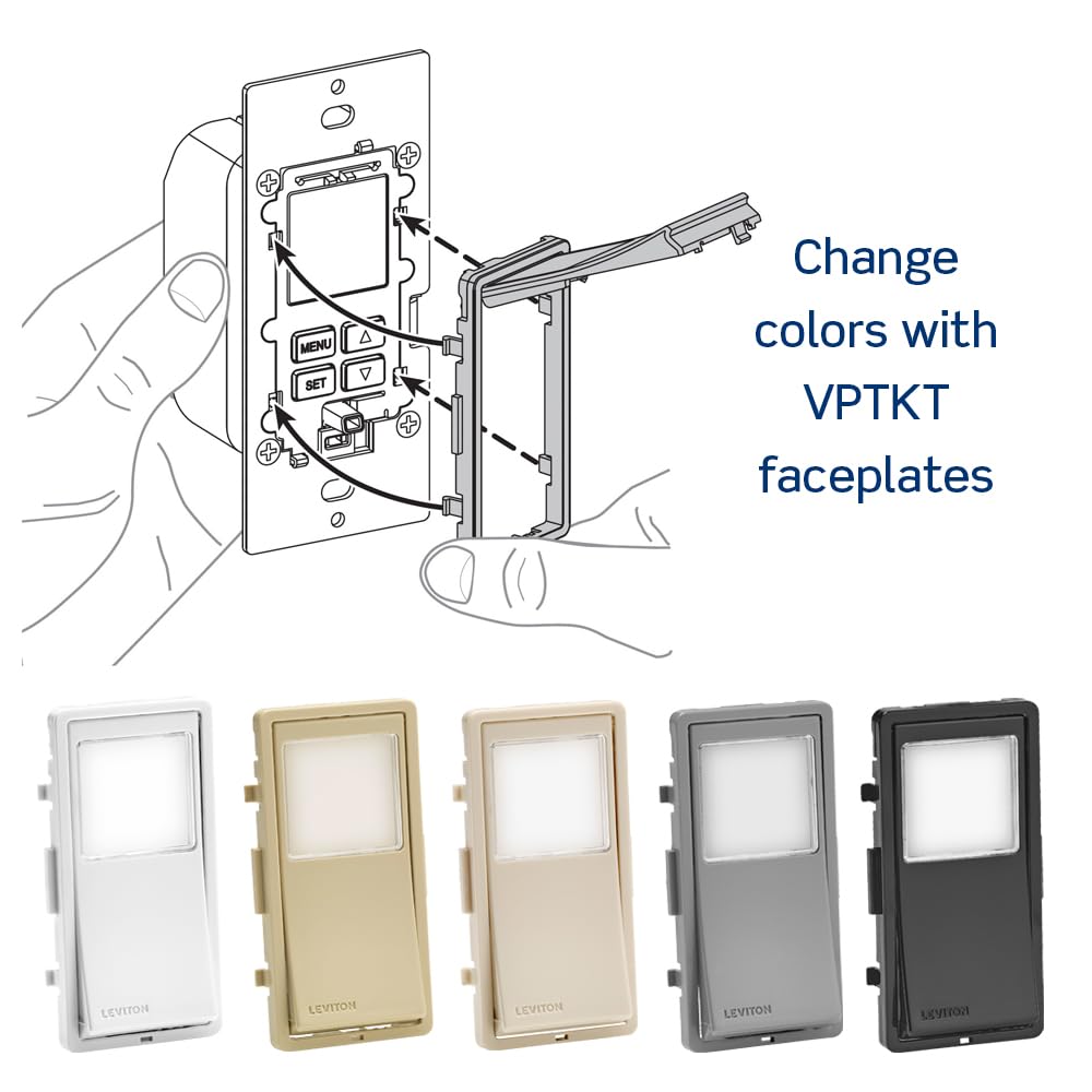 Leviton timer in off configuration highlighting energy-saving mode.