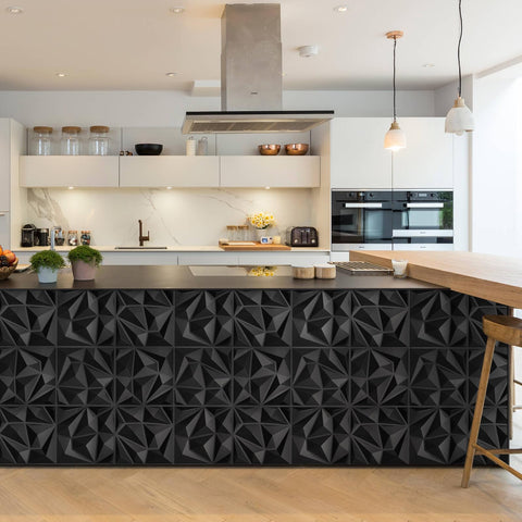 LEVOWAY living room decor 3D panels create upscale ambience under spotlight