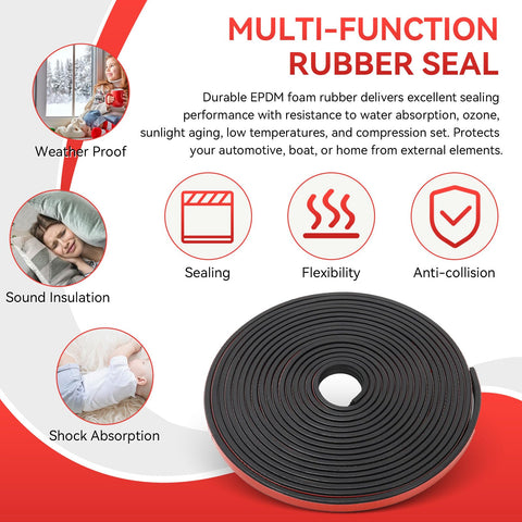LEWEREST gasket strip dampening vibrations and wind noise