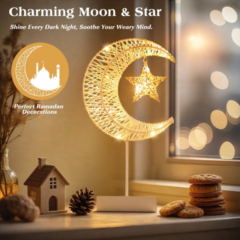 Lewondr battery-powered LED crescent lamp safe cordless ambient glow