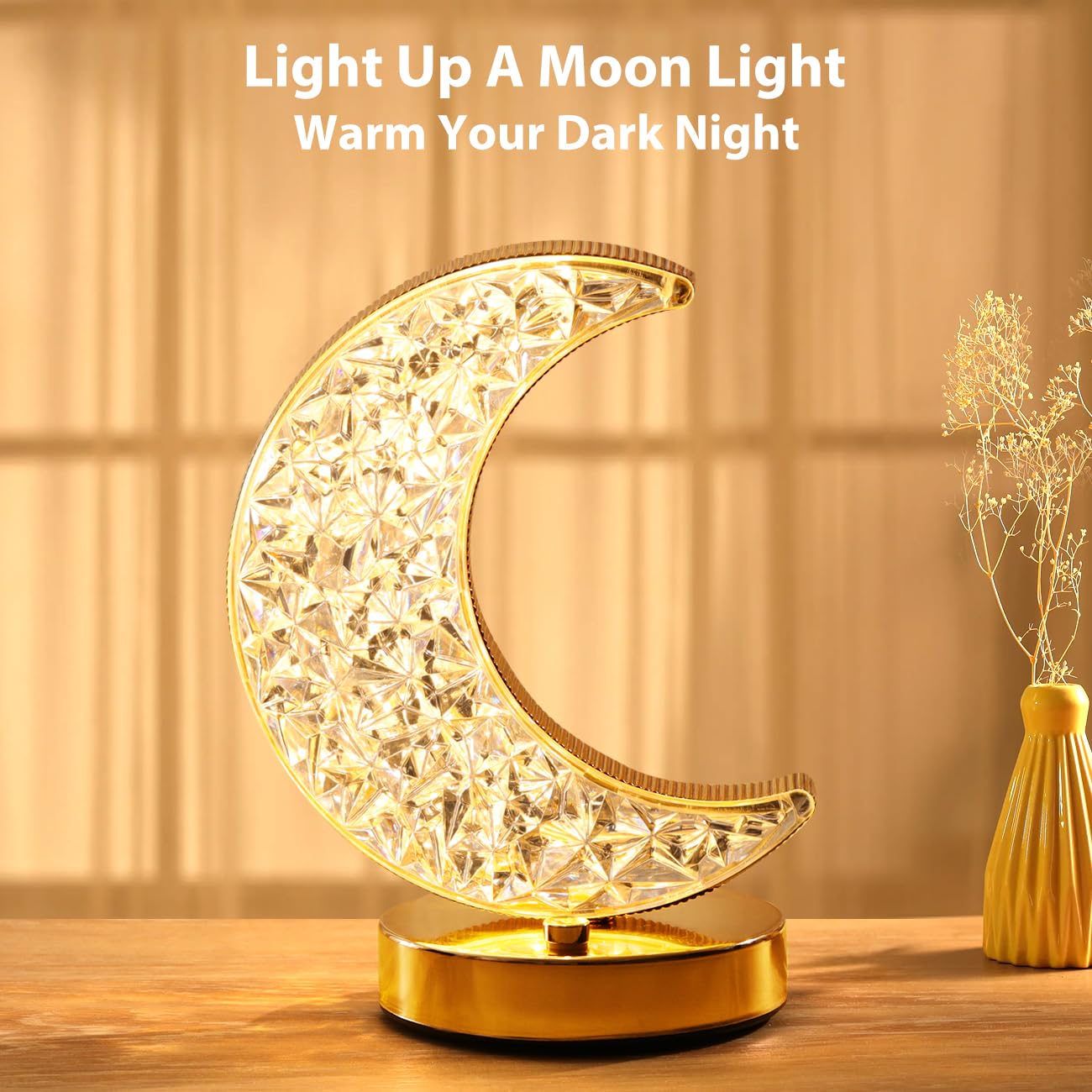 Lewondr Crescent Moon lamp shade creates warm, romantic lighting for evenings