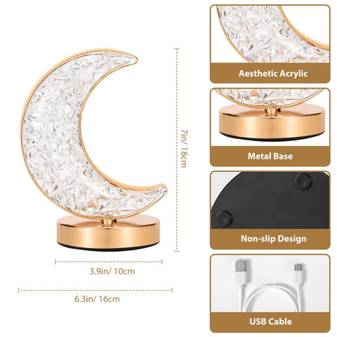 Lewondr Crescent Moon lamp USB-C port for easy recharging
