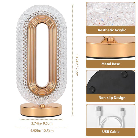 Lewondr crystal acrylic shade lamp adds elegant glow to any space.