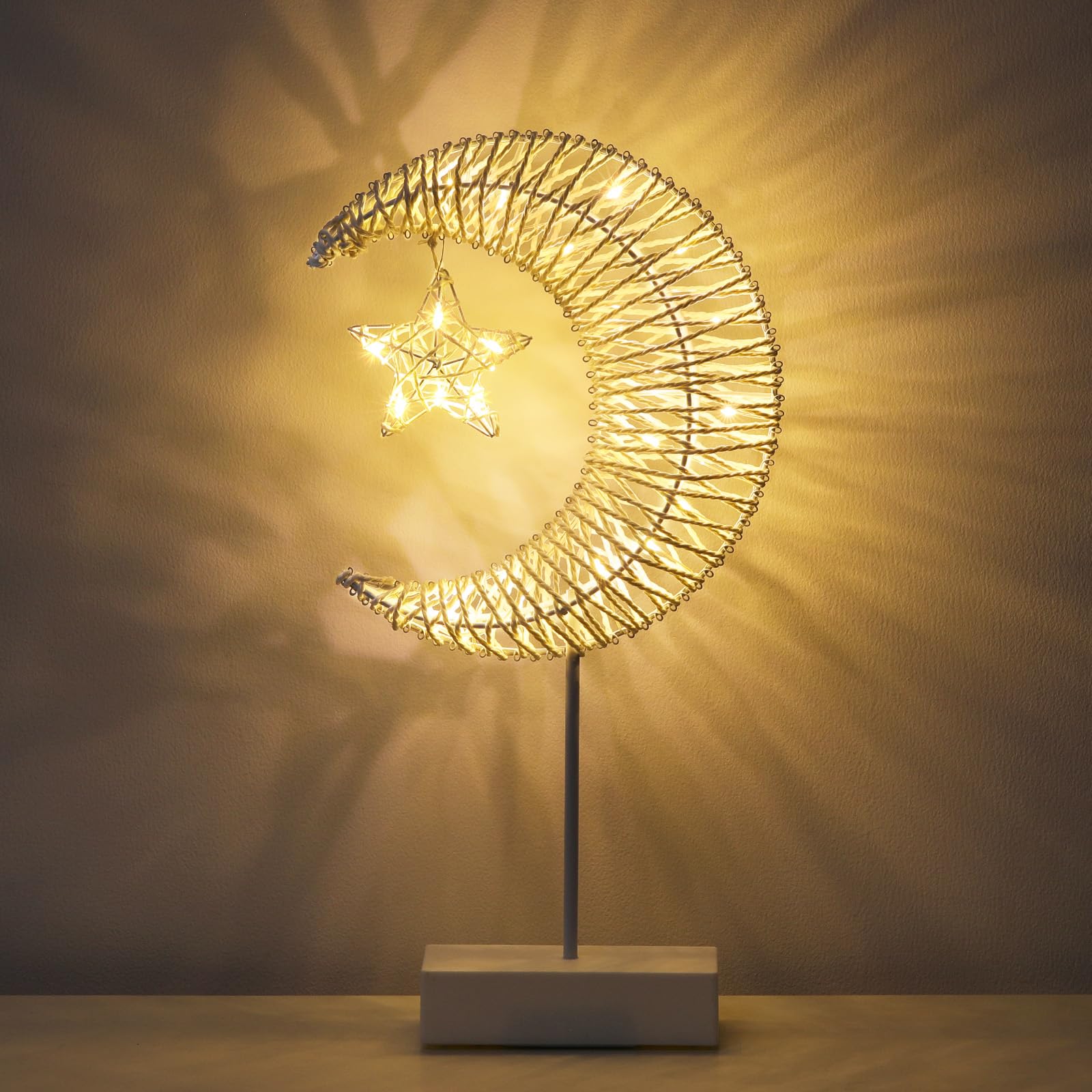 Lewondr decorative table lamp with Ramadan moon and star for cozy bedside lighting