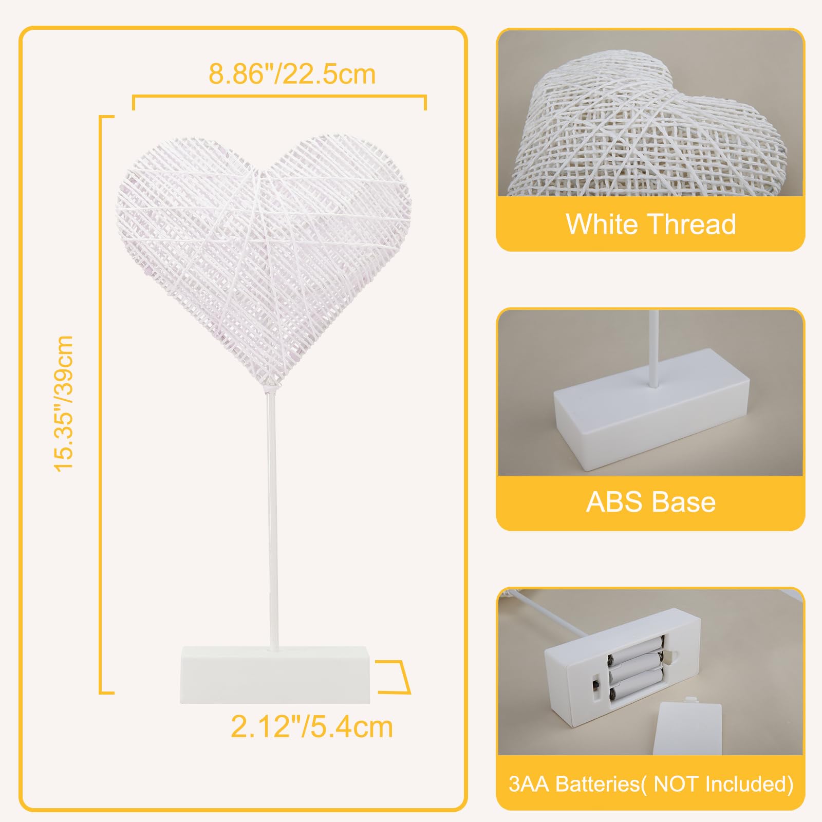  Lewondr heart lamp serves as a stylish desk decor piece.