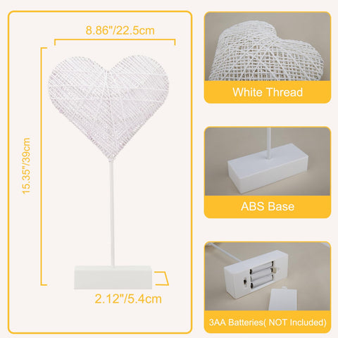  Lewondr heart lamp serves as a stylish desk decor piece.