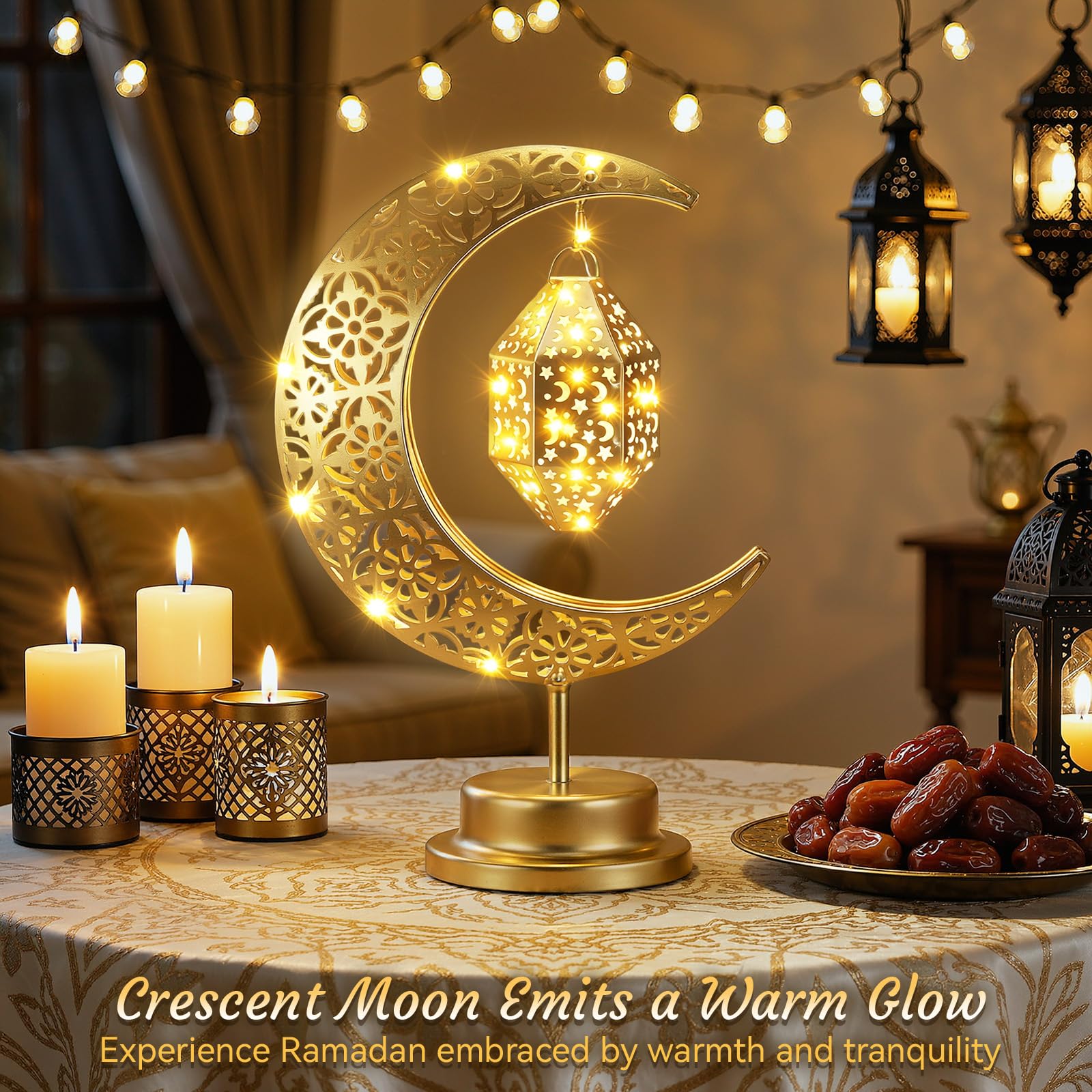 Lewondr Ramadan Moon Lamp casts warm ambient light for desk or study