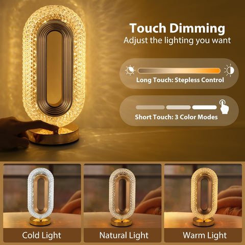 Lewondr USB rechargeable table lamp powers from laptop or power bank.