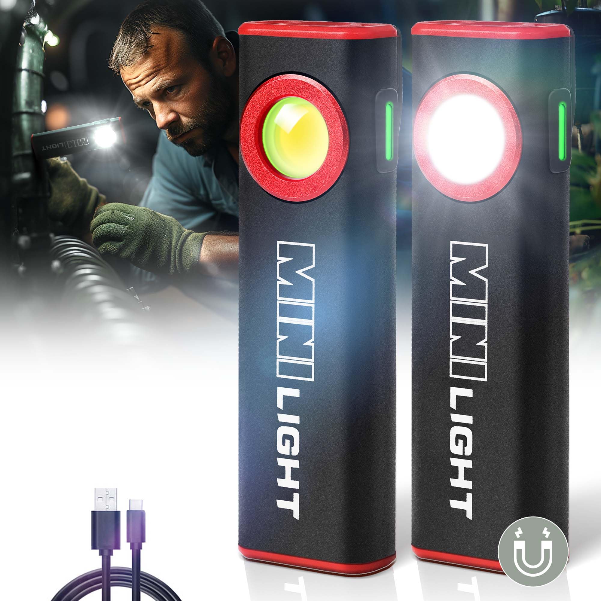 Lexall 2pack flashlight front light 1600 lumens for precise tasks