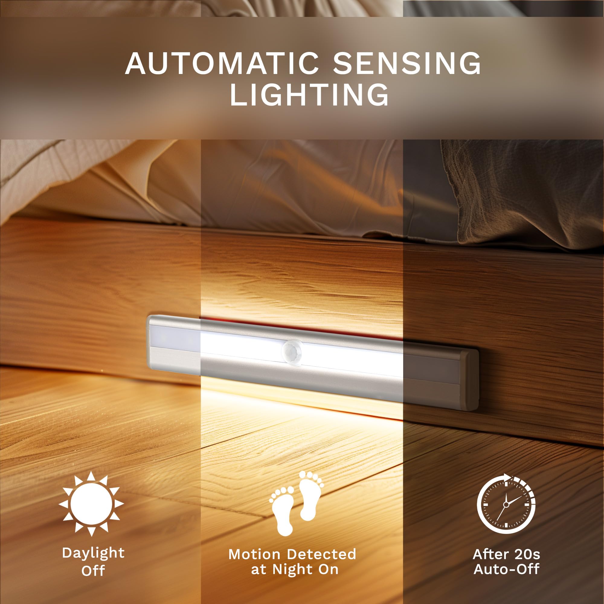 Lexall battery powered lights install easily with magnetic backing for quick setup.
