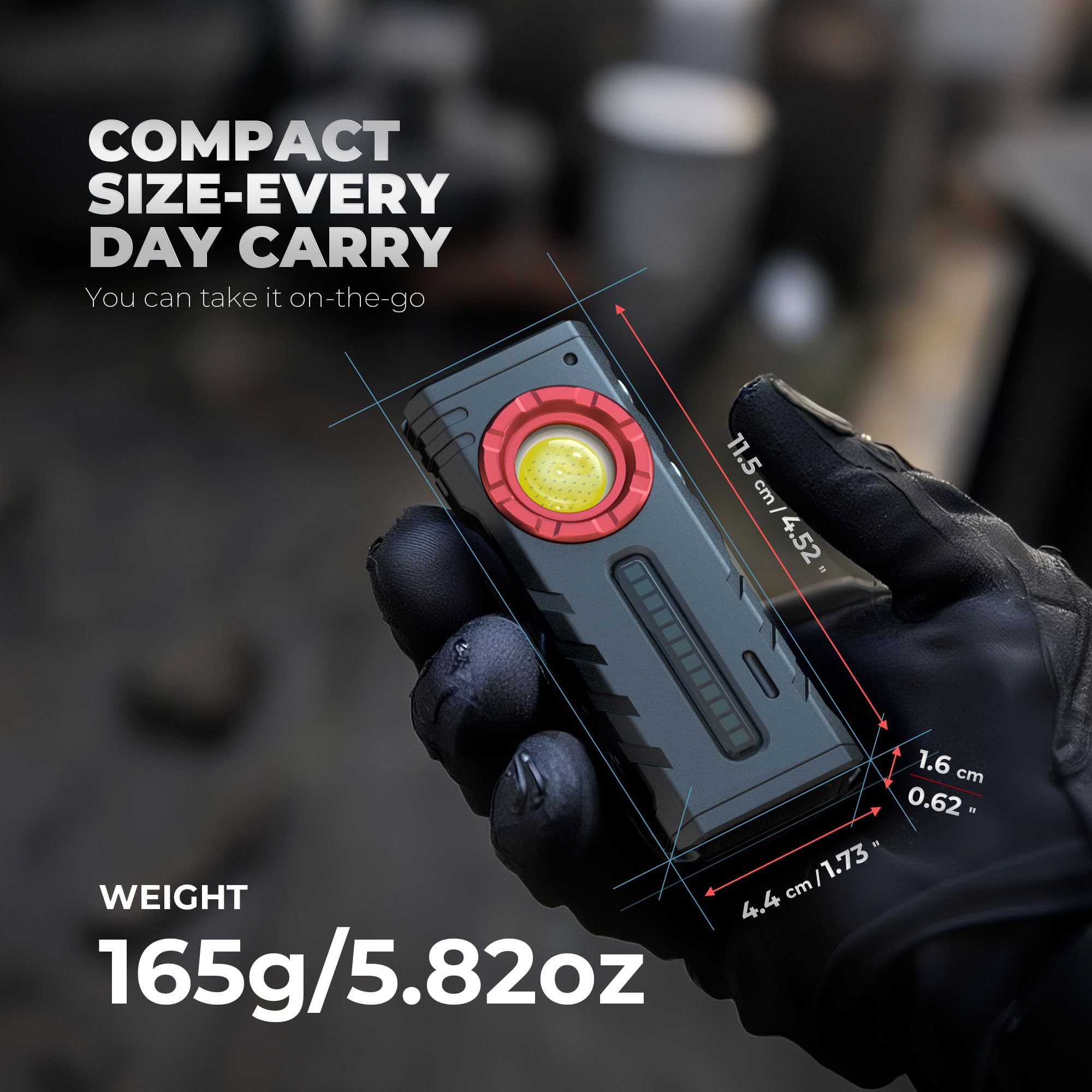Lexall EDC flashlight USB-C fast charging for quick recharges