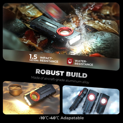 Lexall EDC flashlight waterproof design for outdoor use in varied conditions