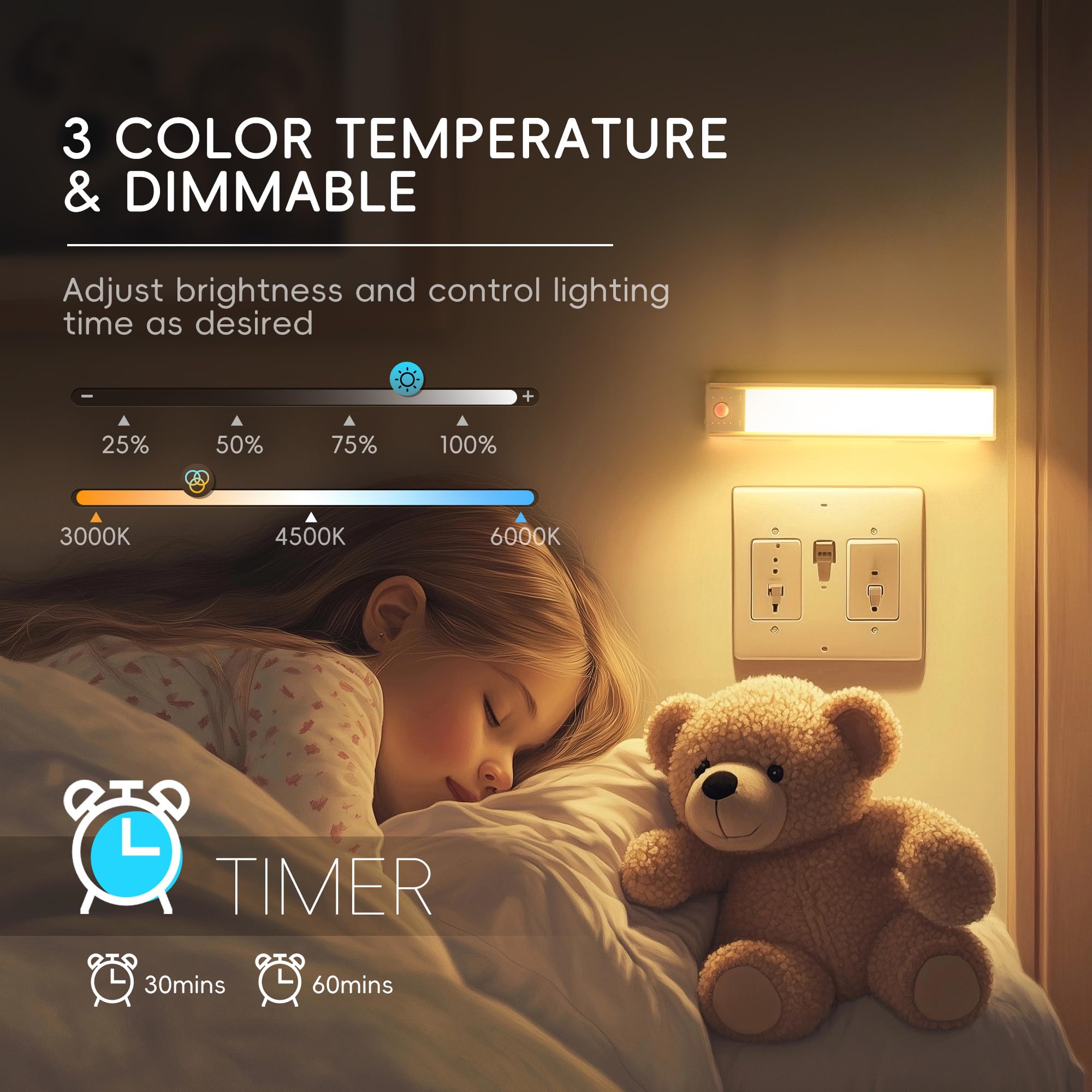 Lexall motion-sensor night light activates automatically, ideal for late-night tasks