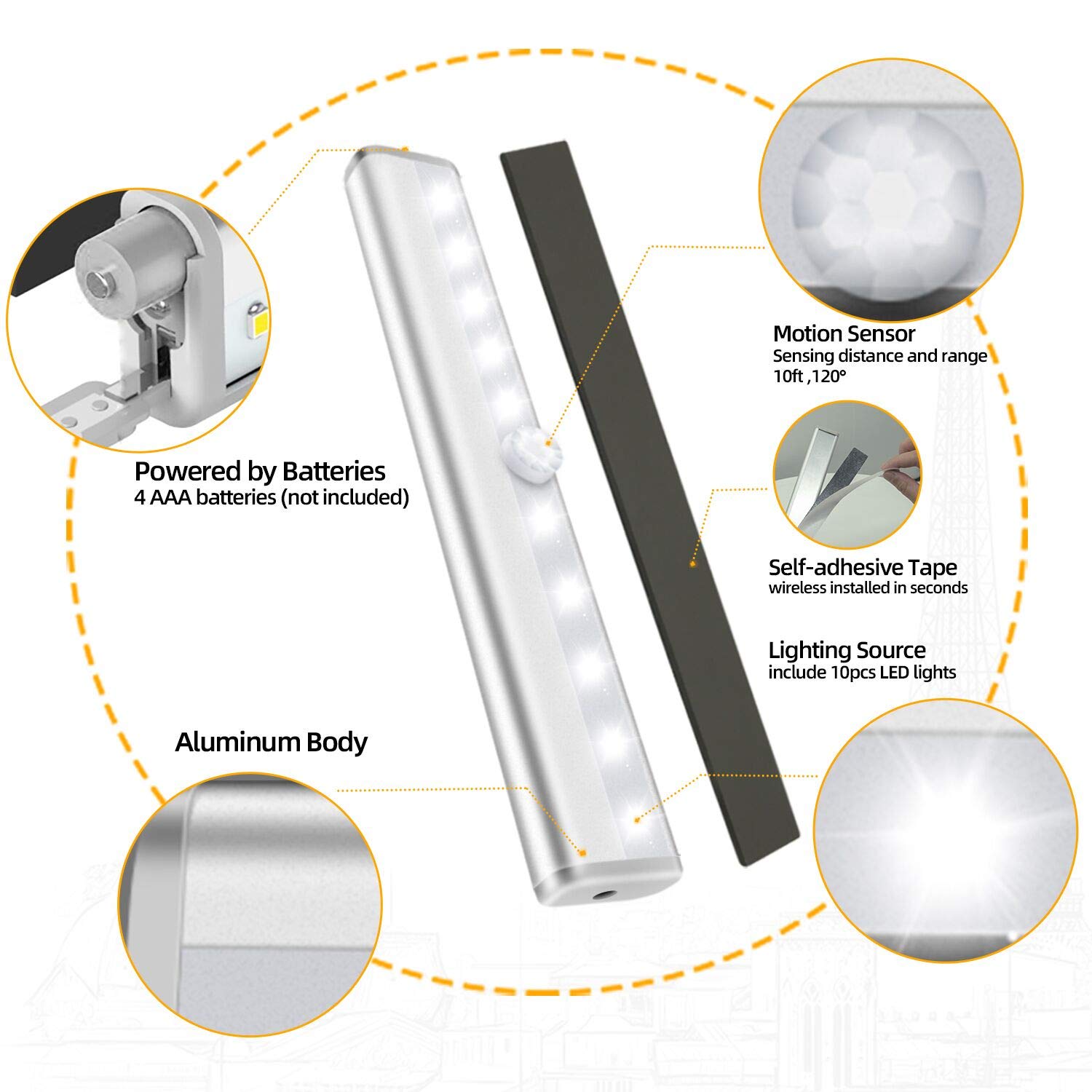 Lexall stick-on lights brighten cabinets and pantries for safer nighttime routines.