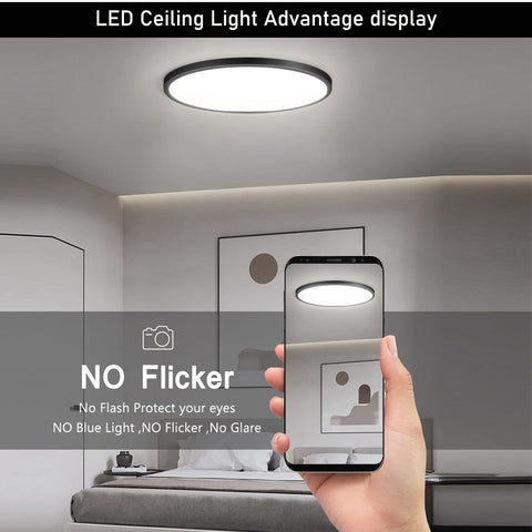 Lexier 12-inch flush mount LED light, side view showing ultra-thin design.