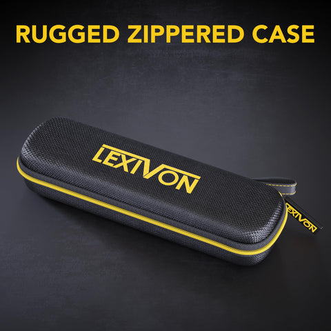LEXIVON angle finder features angle lock to hold readings during setup.