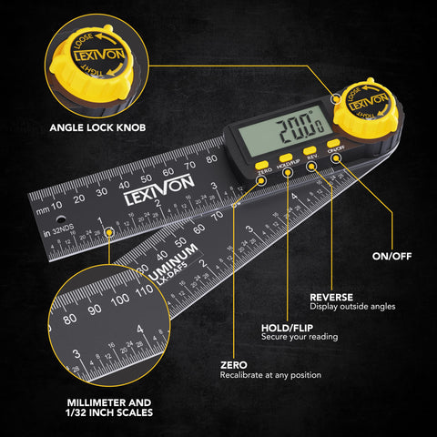 LEXIVON angle finder with rugged pouch protects it on job sites.