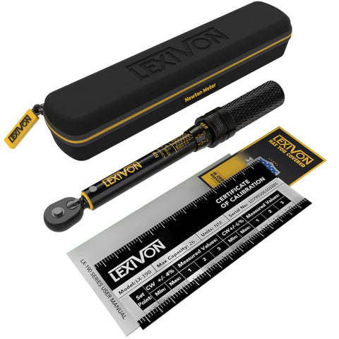 LEXIVON yellow-on-black scale boosts visibility for accurate torque readings.