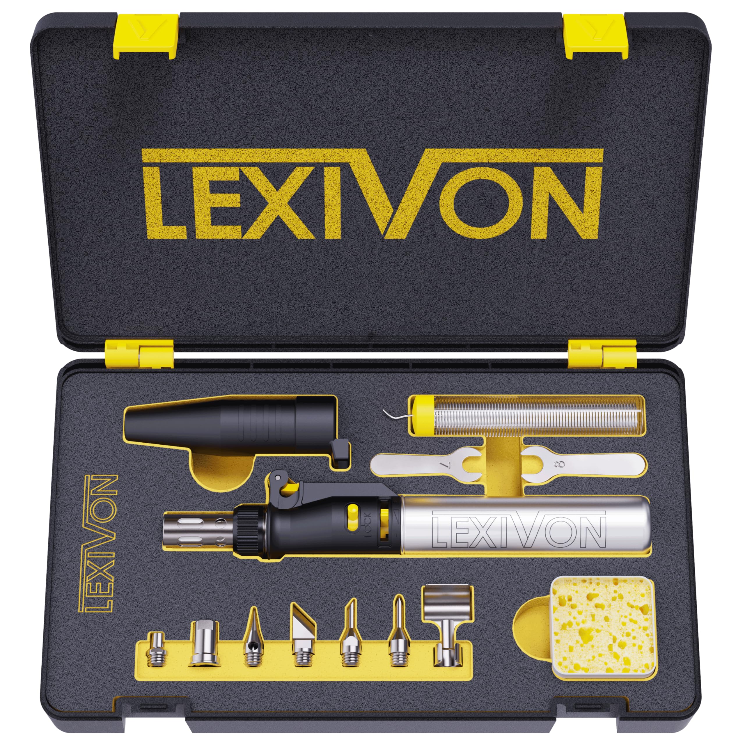 LEXIVON butane torch ignition button enables quick starts for precise soldering tasks