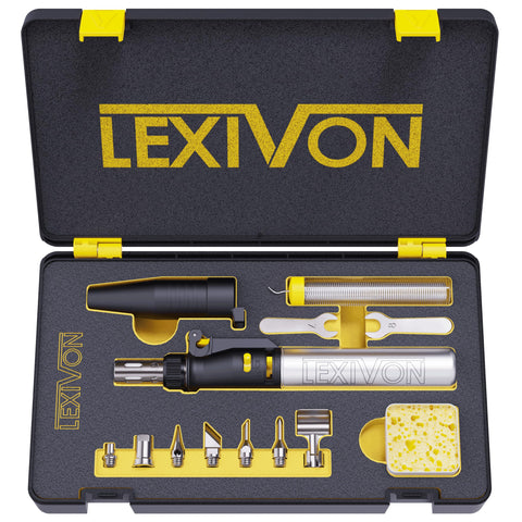 LEXIVON butane torch ignition button enables quick starts for precise soldering tasks