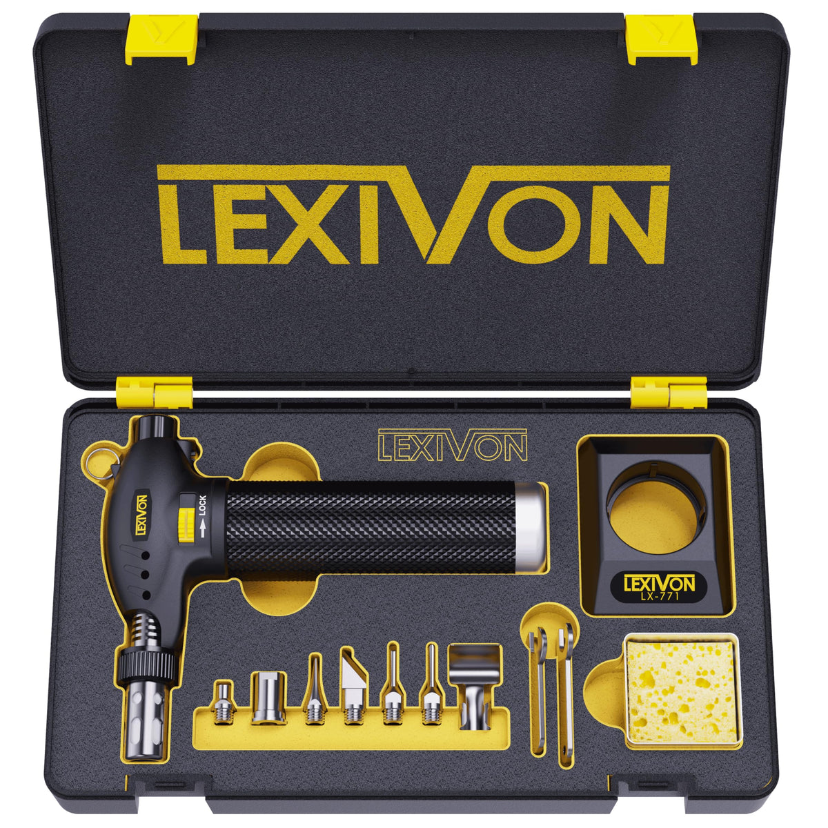 LEXIVON butane torch kit base stand provides stable hands-free operation