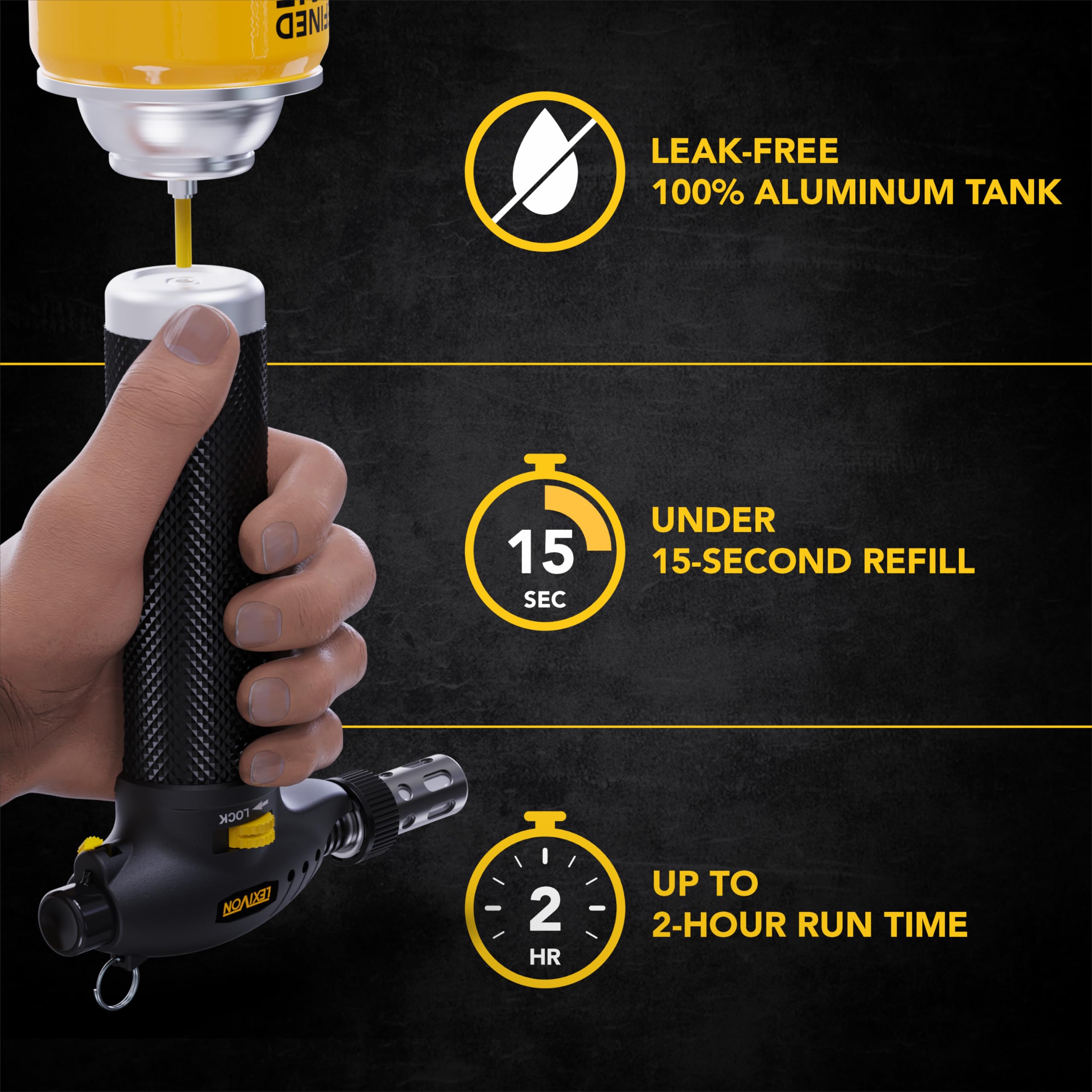 LEXIVON metal refillable tank reduces leakage risk