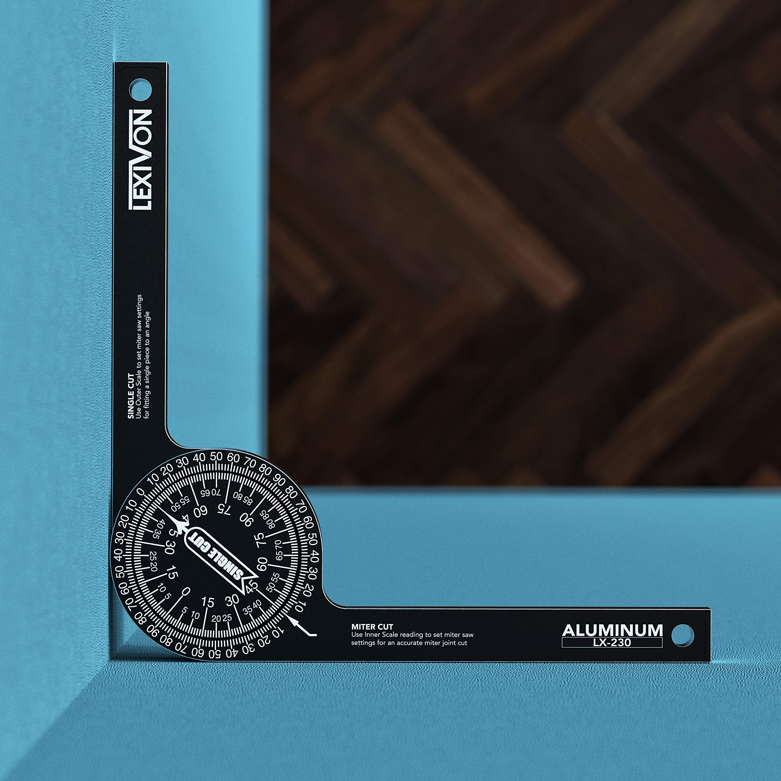 LEXIVON compact rust-proof design shown on a miter saw.