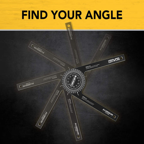 LEXIVON aluminum protractor ideal for crown molding and trim work.