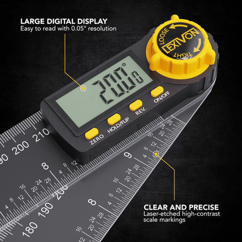 LEXIVON DAF10 angle lock knob enables precise, repeatable measurements.