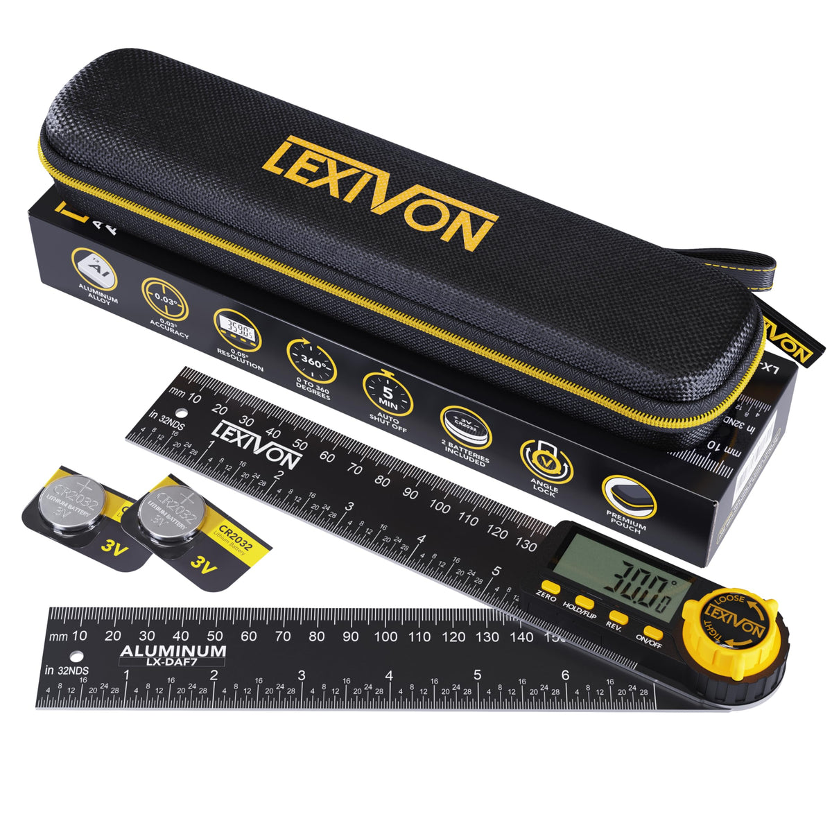LEXIVON digital angle finder with 7-inch xl display for quick measurements