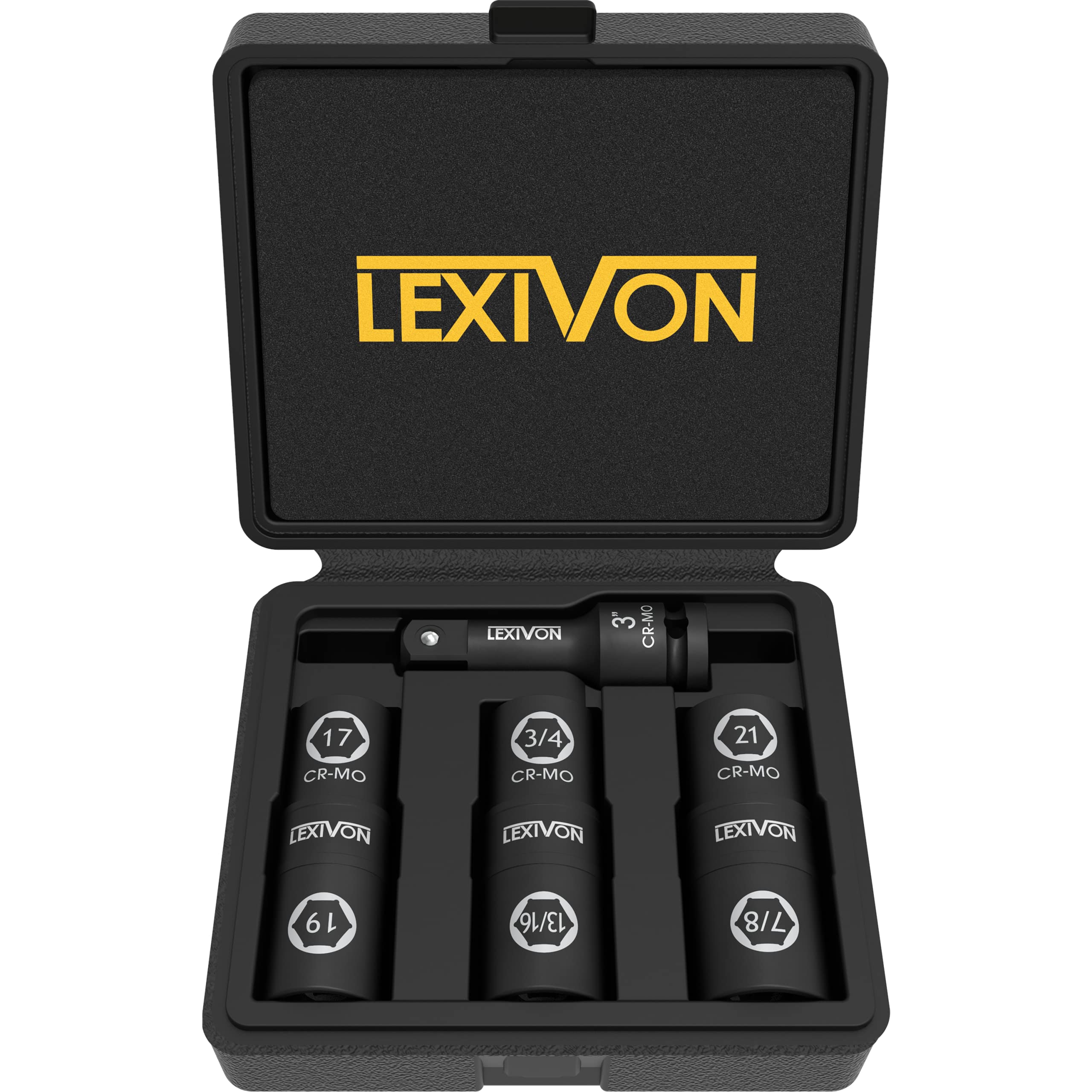 LEXIVON flip socket 17mm lug nut—quick, secure fit for high-torque fasteners.