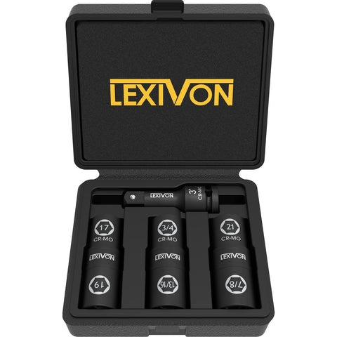LEXIVON flip socket 17mm lug nut—quick, secure fit for high-torque fasteners.