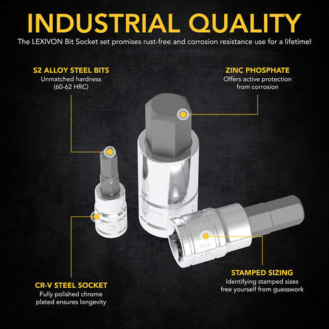 LEXIVON heat-treated S2 alloy bits for durable performance