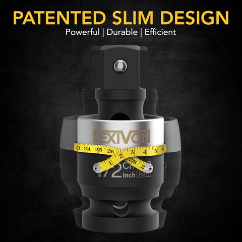 LEXIVON Impact SLIM joint shows laser-etched sizes for quick, accurate selections.